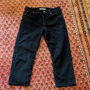 Levi's Wedgie Straight Pants In Black Corduroy